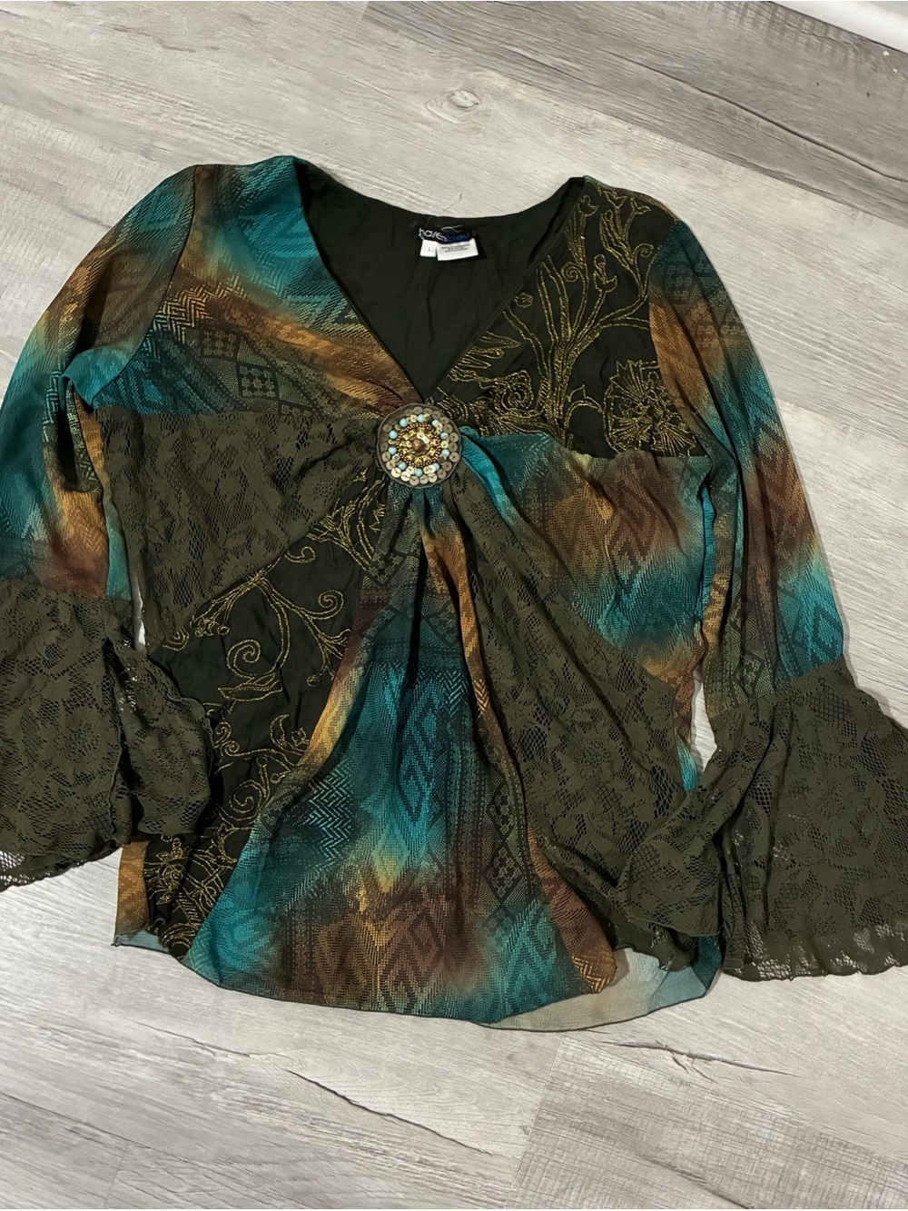 whimsy boho long sleeve top